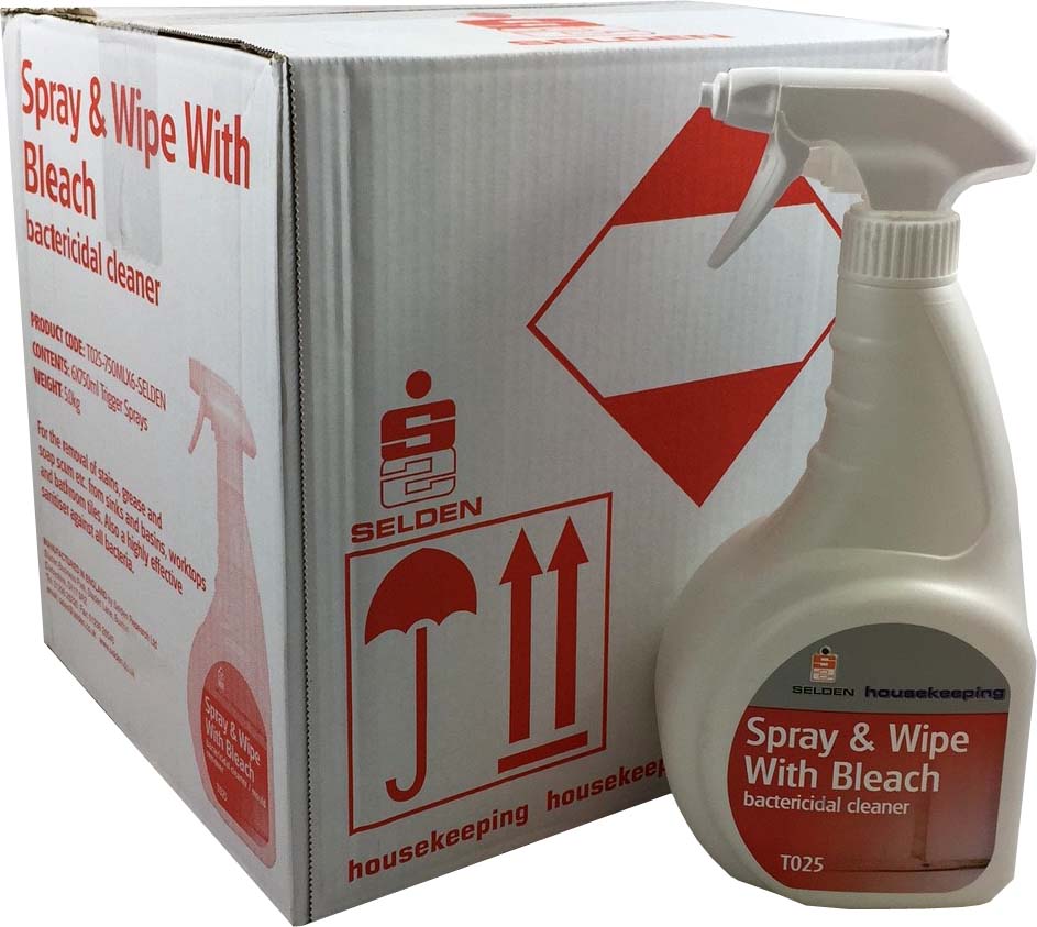 Spray and wipe with bleach 6x750ml