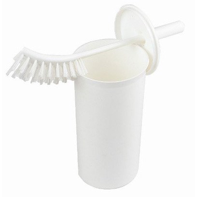 Toilet brush and enclosed holder WHITE