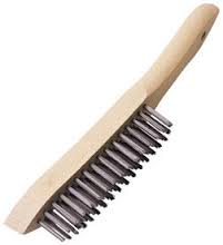 Wire brush - 4 row with wooden handle