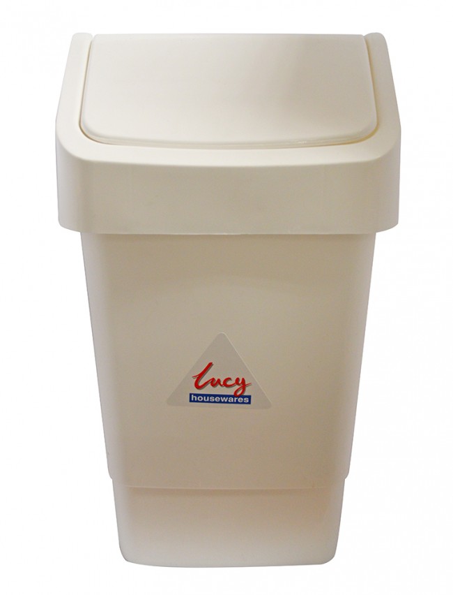 'Lucy' White Plastic Swing Bin 9 litre