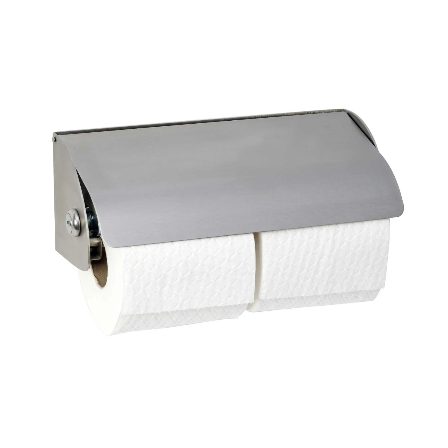 Dolphin Polished Double Stainless Steel Lockable Toilet Roll Dispenser (BC267B)