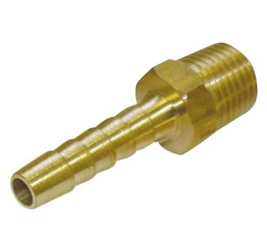 Brass ¼ inch M x 6mm Hosetail