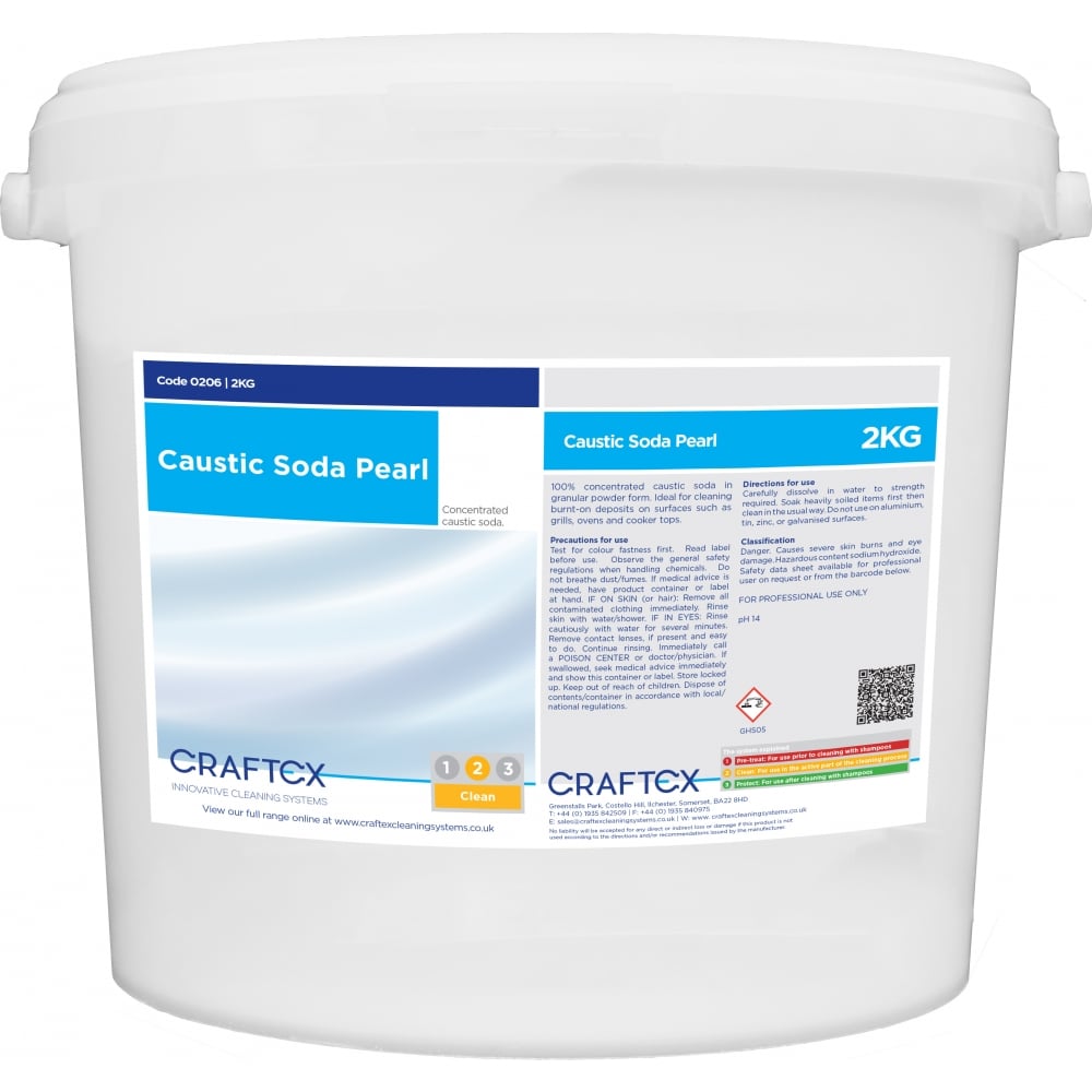 Craftex Caustic Soda Pearl 2kg Complex Cleaning Supplies UK