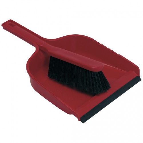 Open-dustpan-and-soft-brush-set---RED