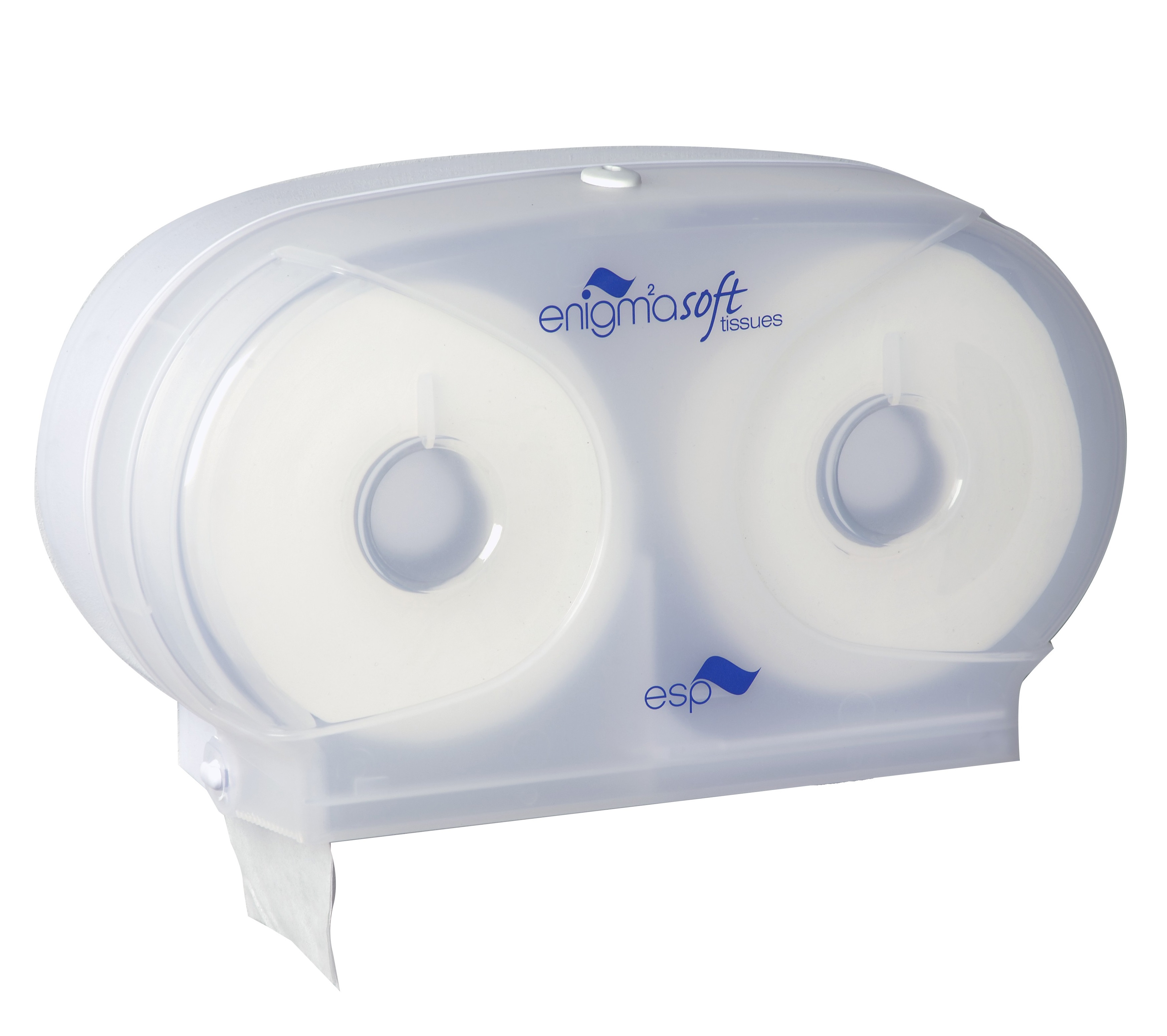 Enigma Micro-Twin Toilet Roll Dispenser - White DIS840EW