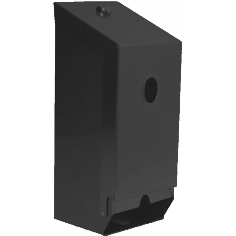 QD Onyx BLACK Metal Double Toilet Roll Dispenser H308xW130x130mm