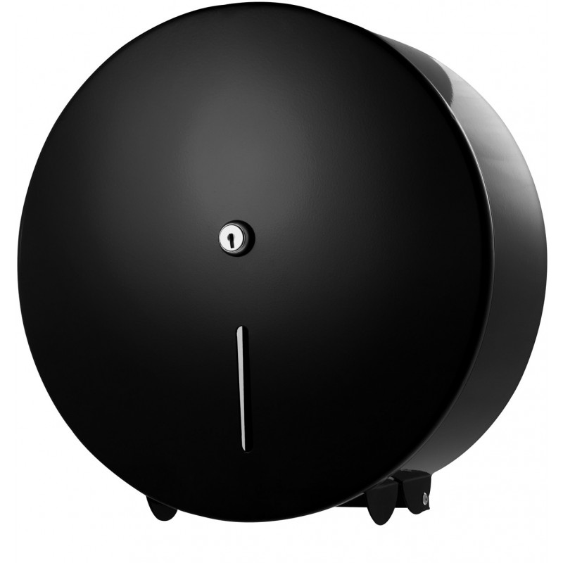 QD-Onyx-BLACK-Metal-Jumbo-Toilet-Roll-Dispenser-H325xW313xD125mm