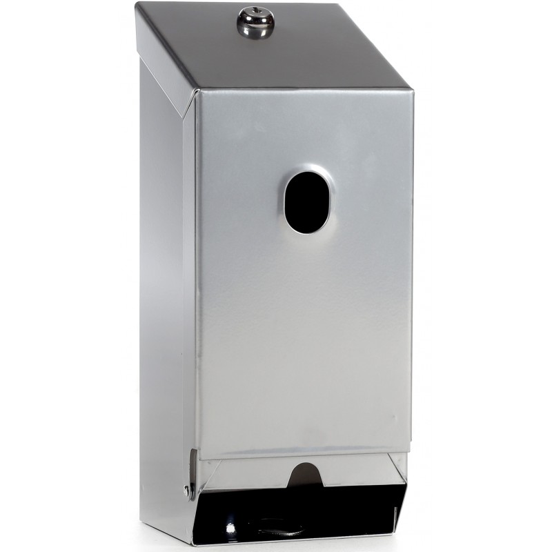 QD Steel, SILVER Metal Double Toilet Roll Dispenser H308xW130x130mm