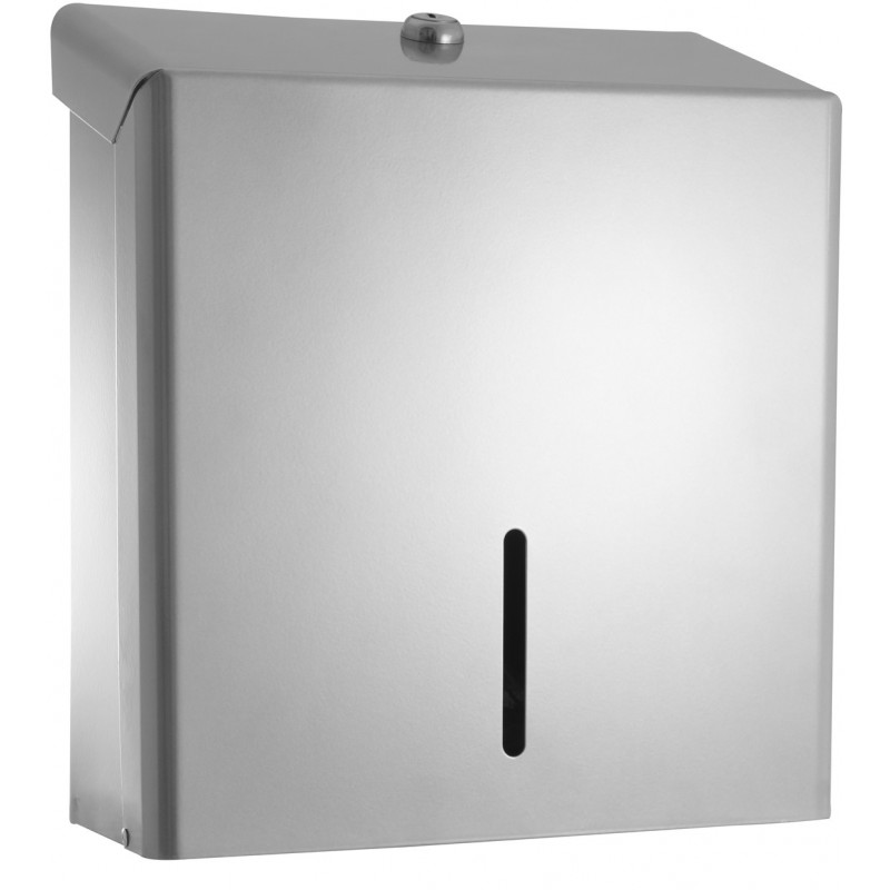 QD-Steel---SILVER-Metal-Hand-Towel-Dispenser-H285xW250xD105mm