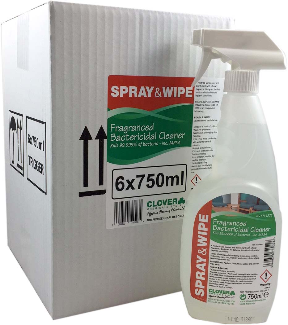 Spray and Wipe - Bactericidal Cleaner 6x750ml 