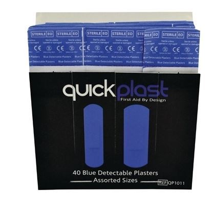 Quickplast Blue Detectable Plasters (40)