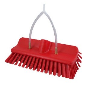 Stiff 10-inch Hi-Lo Vikan Brush with fan jets