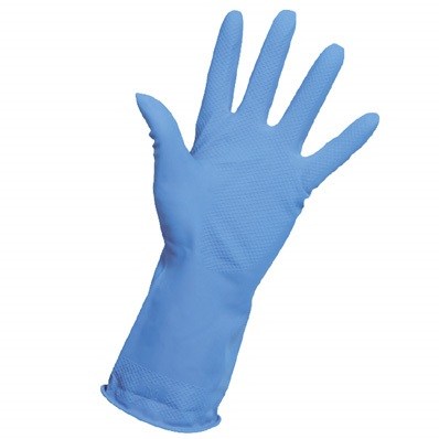 Household rubber gloves BLUE (PACK of 12) MEDIUM
