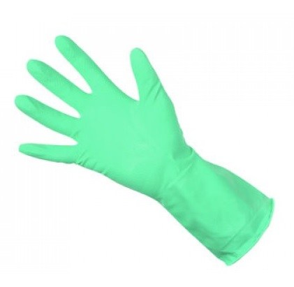 Household rubber gloves GREEN (PACK of 12) SMALL