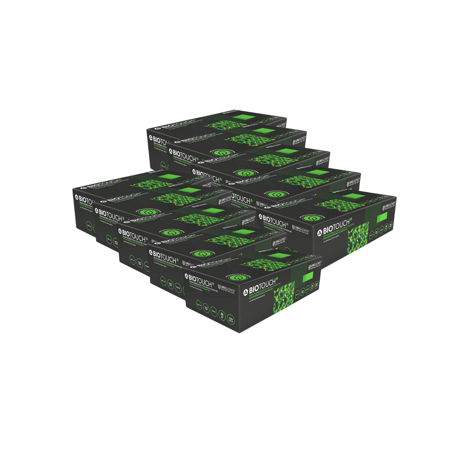 BioTouch Biodegradable Nitrile Black Gloves SMALL 100/pack BLACK (case of 10)
