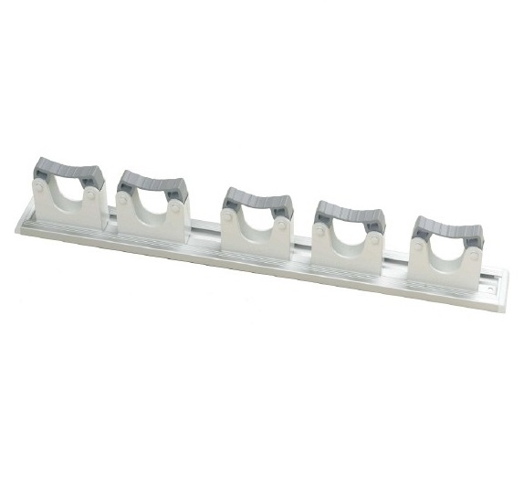 Rubber grip hanger with 5 holders - WHITE