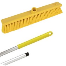 18--YELLOW-Washable-SOFT-Abbey-Hygiene-Broom---COMPLETE-with-137cm-handle