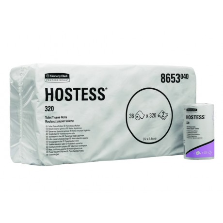 KC8653 Hostess 320-sheet toilet roll 2-ply - 36 rolls