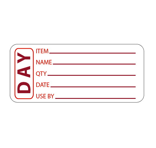 Red Day Labels - 50x65mm (500 per roll)