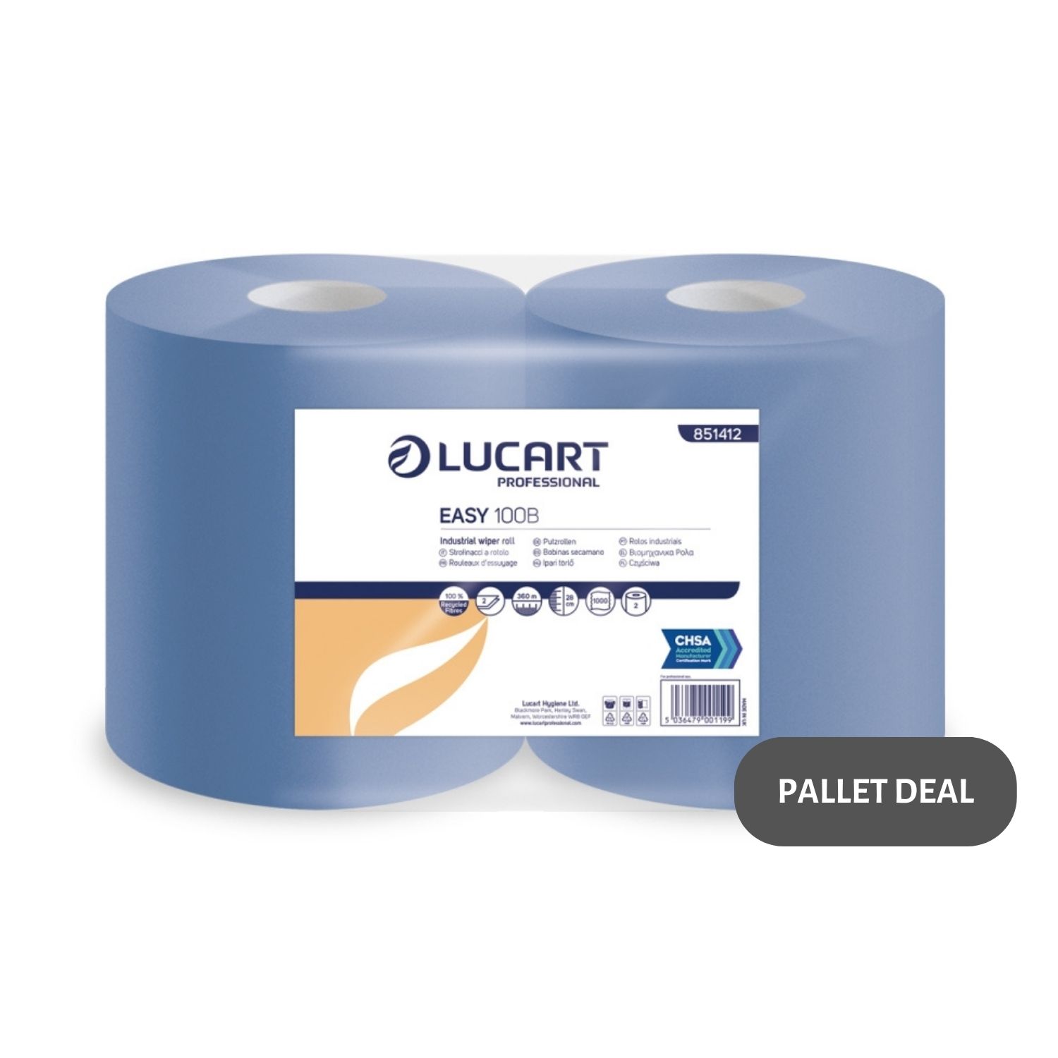 Pallet-Lucart-Blue-Recycled-Floorstand-Roll-2ply-360m-x-280mm-2-case--56-cases--851412