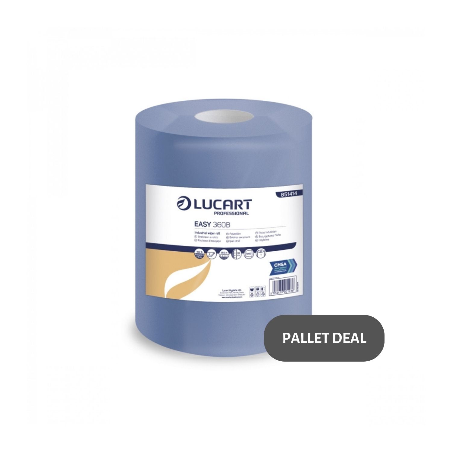 Pallet-Lucart-Blue-Recycled-Floorstand-Roll-2ply-360m-x-360mm-1-case--60-cases--851414