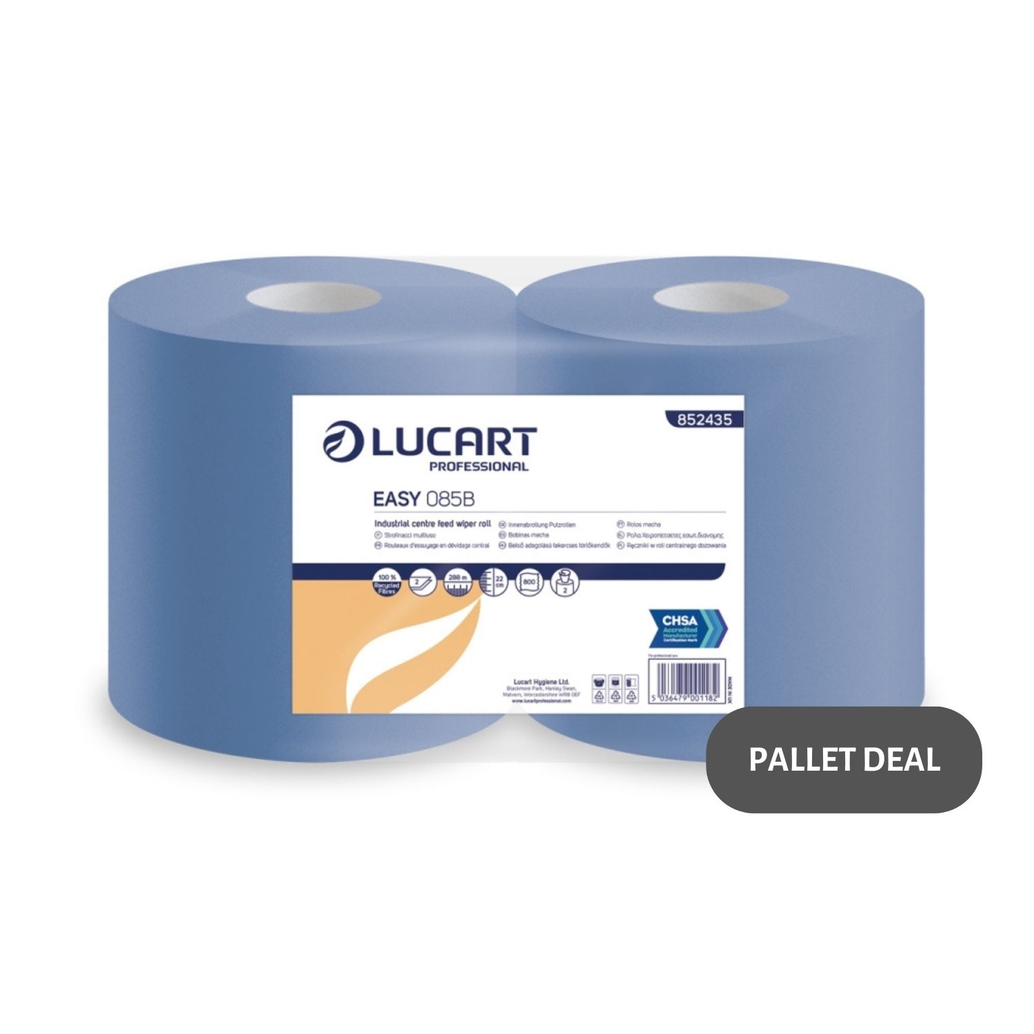 Pallet-Lucart-Blue-Flat-C-feed-Rolls-2ply-288m-x-23cm-2-case--64-cases--852435