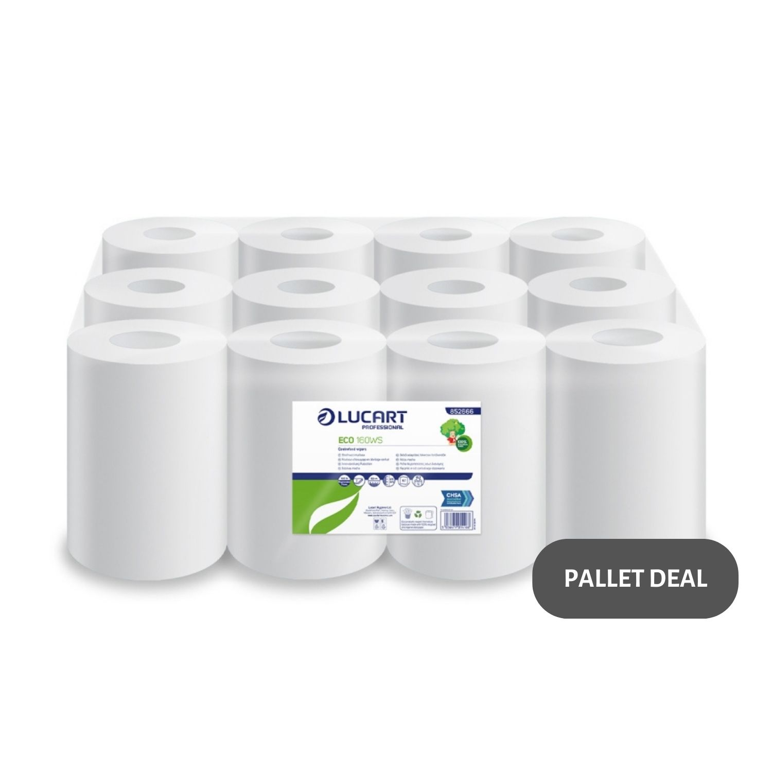 Pallet-Lucart-White-Flat-Recycled-C-feed-Rolls-2ply-60m-x-17.5cm-12-case--72-cases--852666