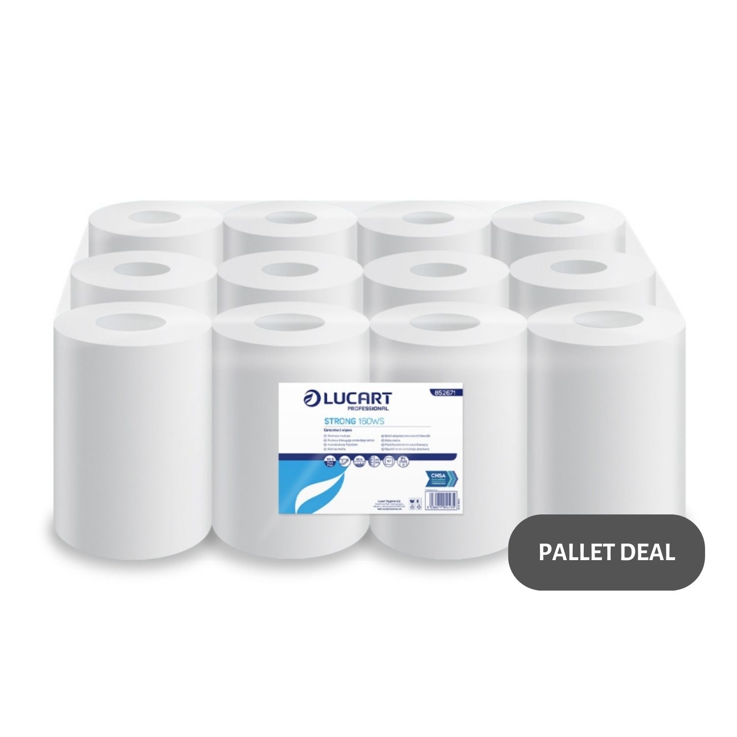 Pallet-Lucart-White-Flat-Pure-C-feed-Rolls-2ply-60m-x-17.5cm-12-case--72-cases--852671
