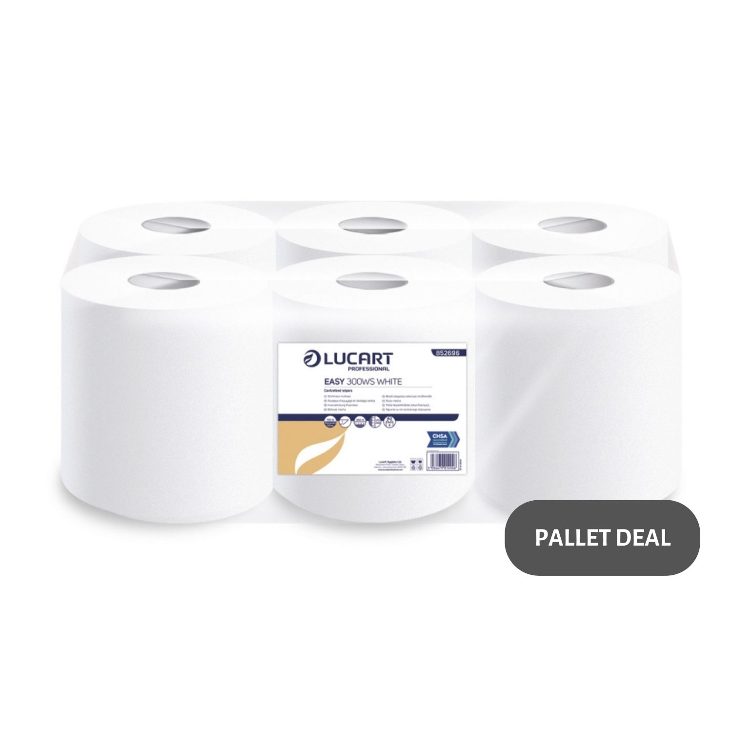 Pallet-Lucart-White-Flat-C-feed-Rolls-1ply-300m-x-17.5cm-6-case--60-cases--852696