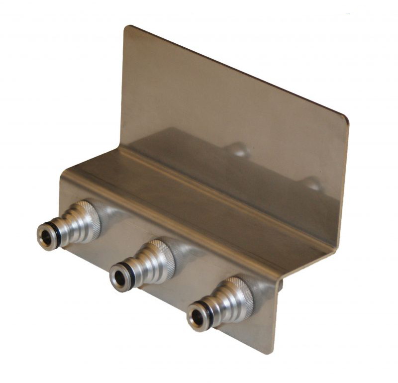 Stainless 3 hole bracket c/w stainless fittings