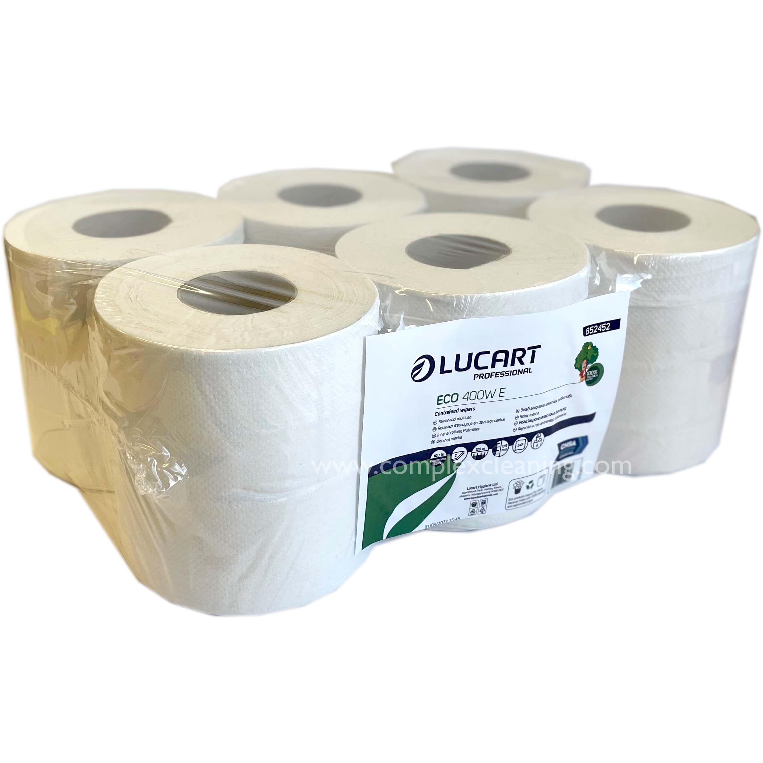 White Centrefeed 120m 2ply Pack of 6 (852452)