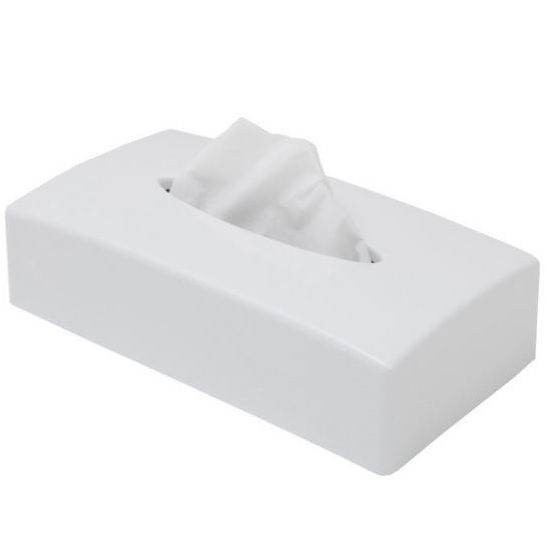 Oblong Tissue Box Cover - White