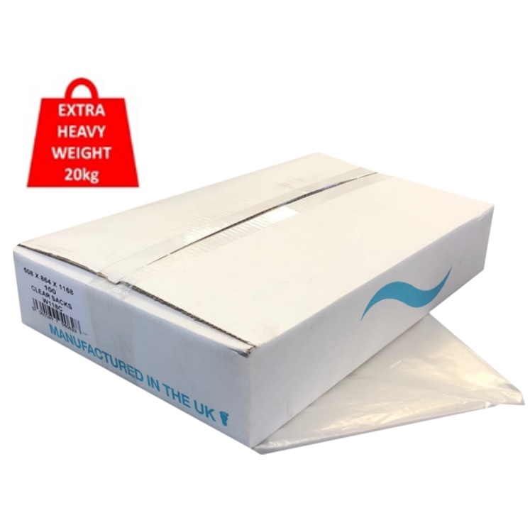 W118C Clear Premium HD Compactor Sacks (20x34x46) - 20kg / case of 100