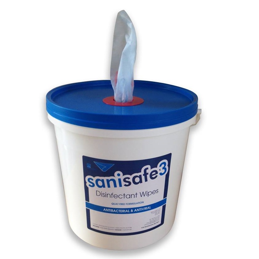 Sanisafe 3 23gsm Disinfectant Wipe - Antibac & Antiviral Bucket 200x180mm 1500sheets