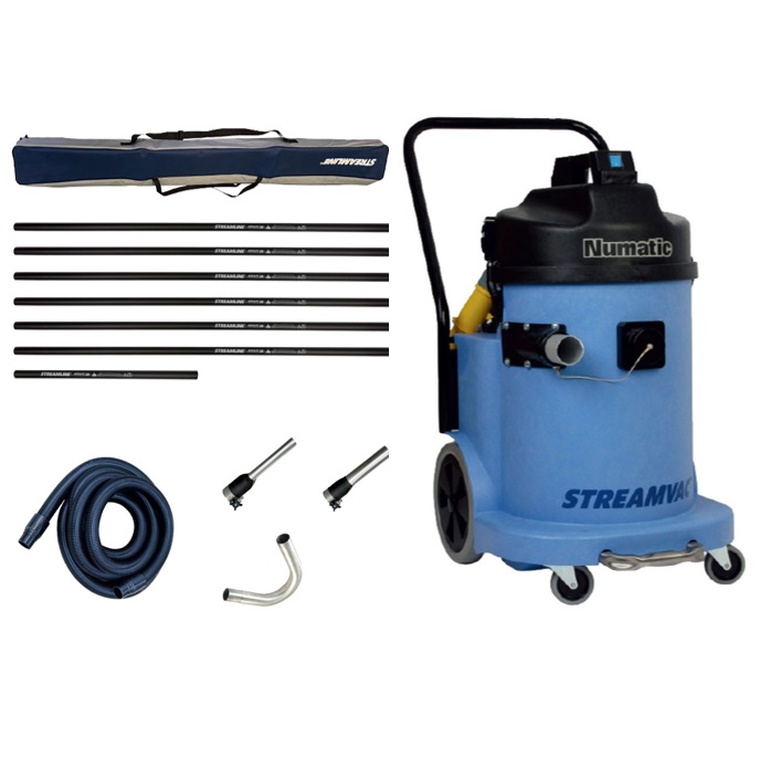 StreamVac™-Commercial-Height-Gutter-Cleaning-System-Complete-
230v--30L-drum-with-38ft-Reach-Ultra-Lite-Modular-Carbon-Poles